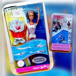 Barbie "1999" Teresa Olympic Swimmer Champion Doll with Accessories (NIB)